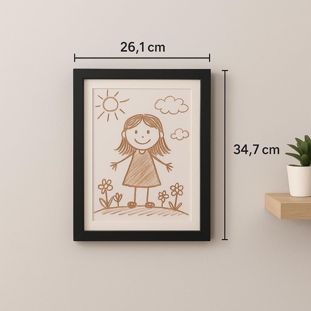 Cadre photo MDF noir à ouverture magnétique – 23,6×32 cm