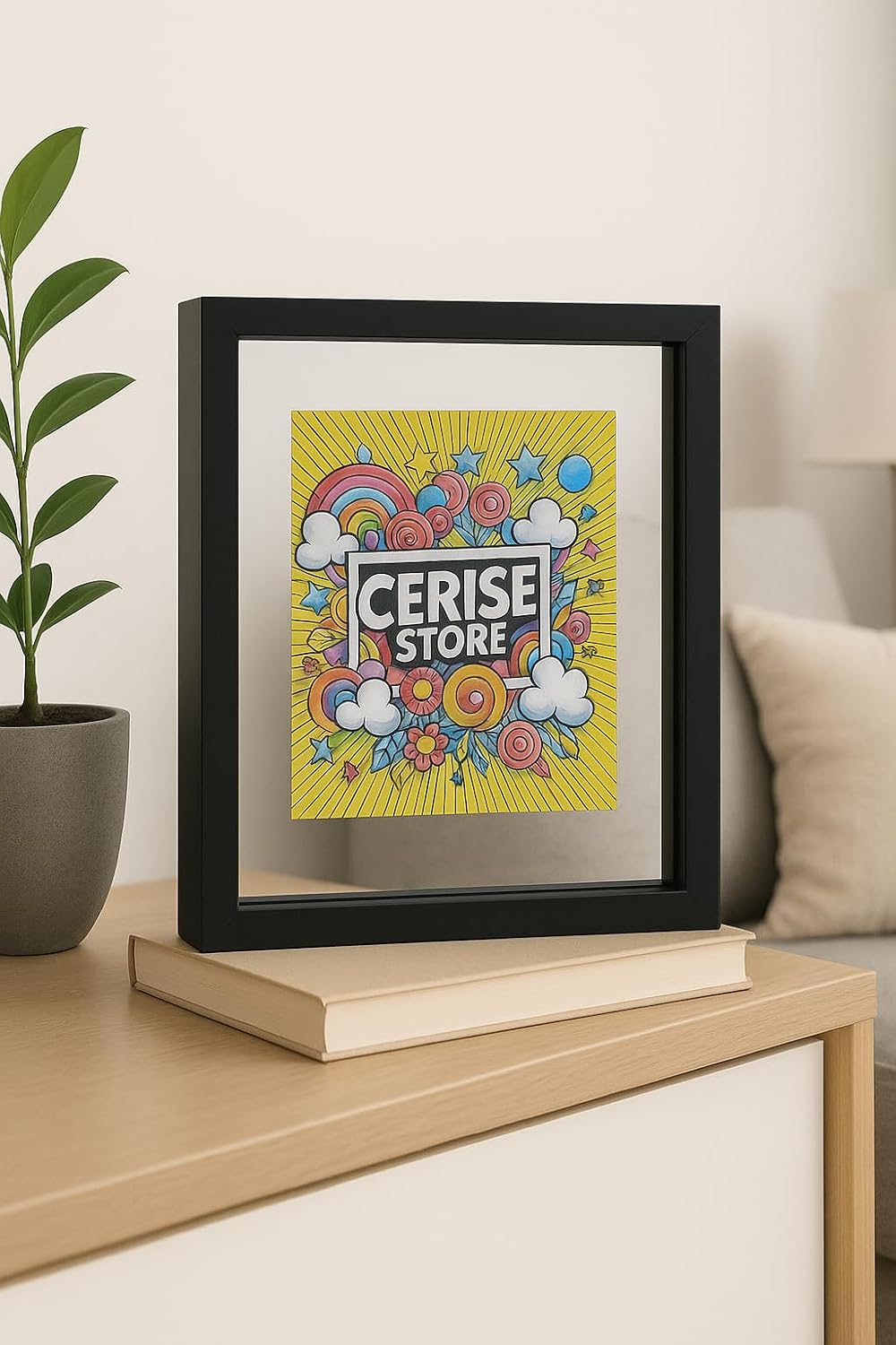 Cadre photo transparent MDF noir – 13×18 cm (double vitrage)