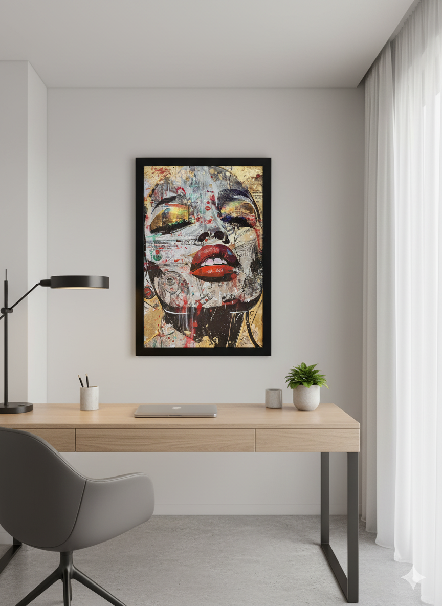 Tableau "AFLUENCE FRAGMENTÉ" par @MMARC - Édition Limitée Street Art (200 Exemplaires) avec Hologram Genius et QR Code d'Authenticité