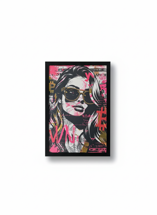 Crypto Couture - Tableau Street Art Numéroté (Cadre Inclus)