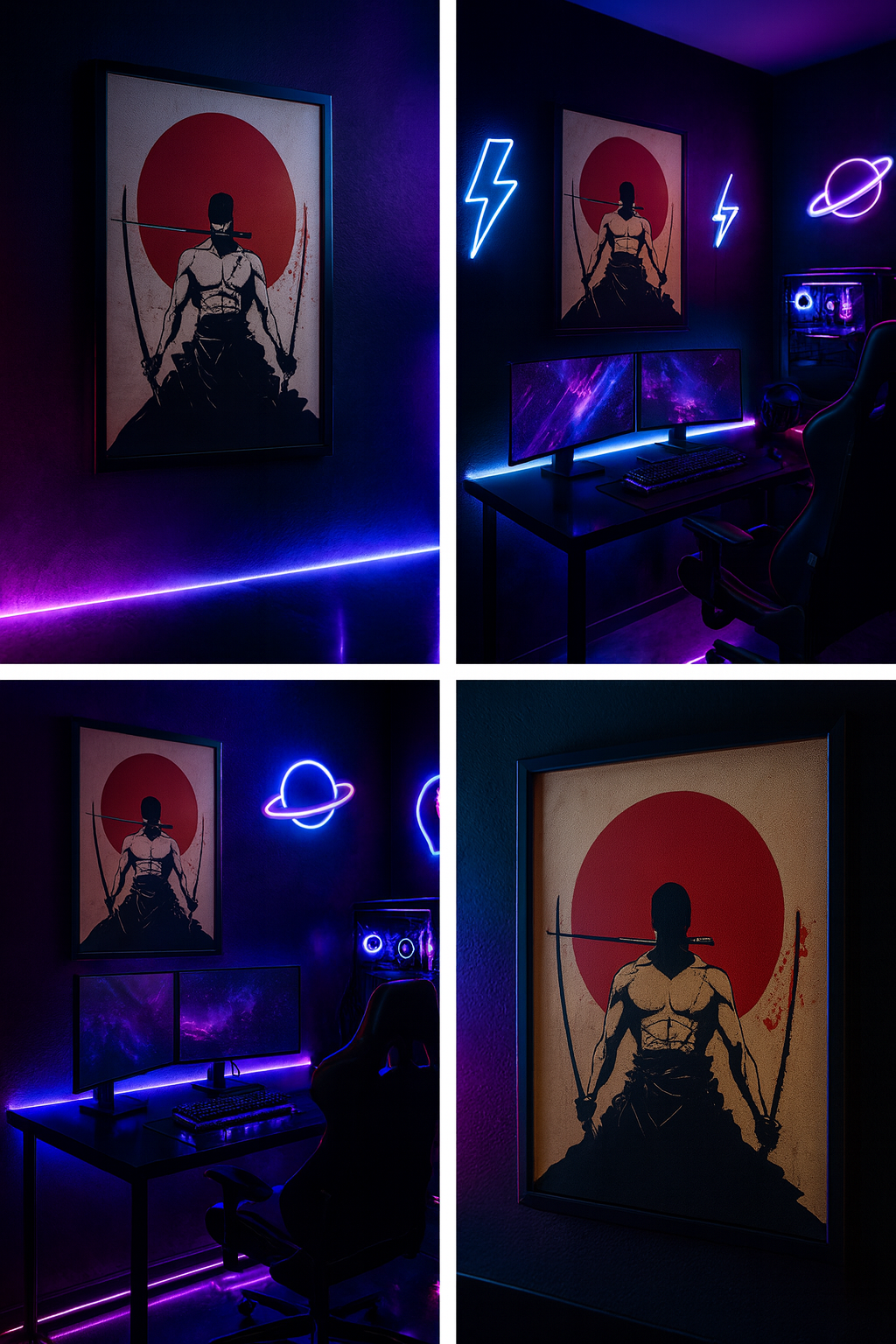 40x60cm Poster – Roronoa Zoro – Classic Anime Style – HD Wall Art for Kids'/Teen Room – Wooden Frame Option