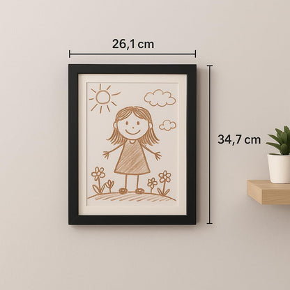 Cadre photo MDF noir à ouverture magnétique – 23,6×32 cm