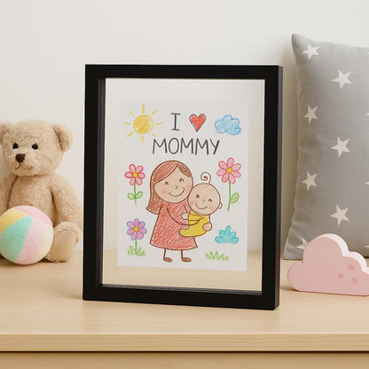 Cadre photo transparent MDF noir – 13×18 cm (double vitrage)