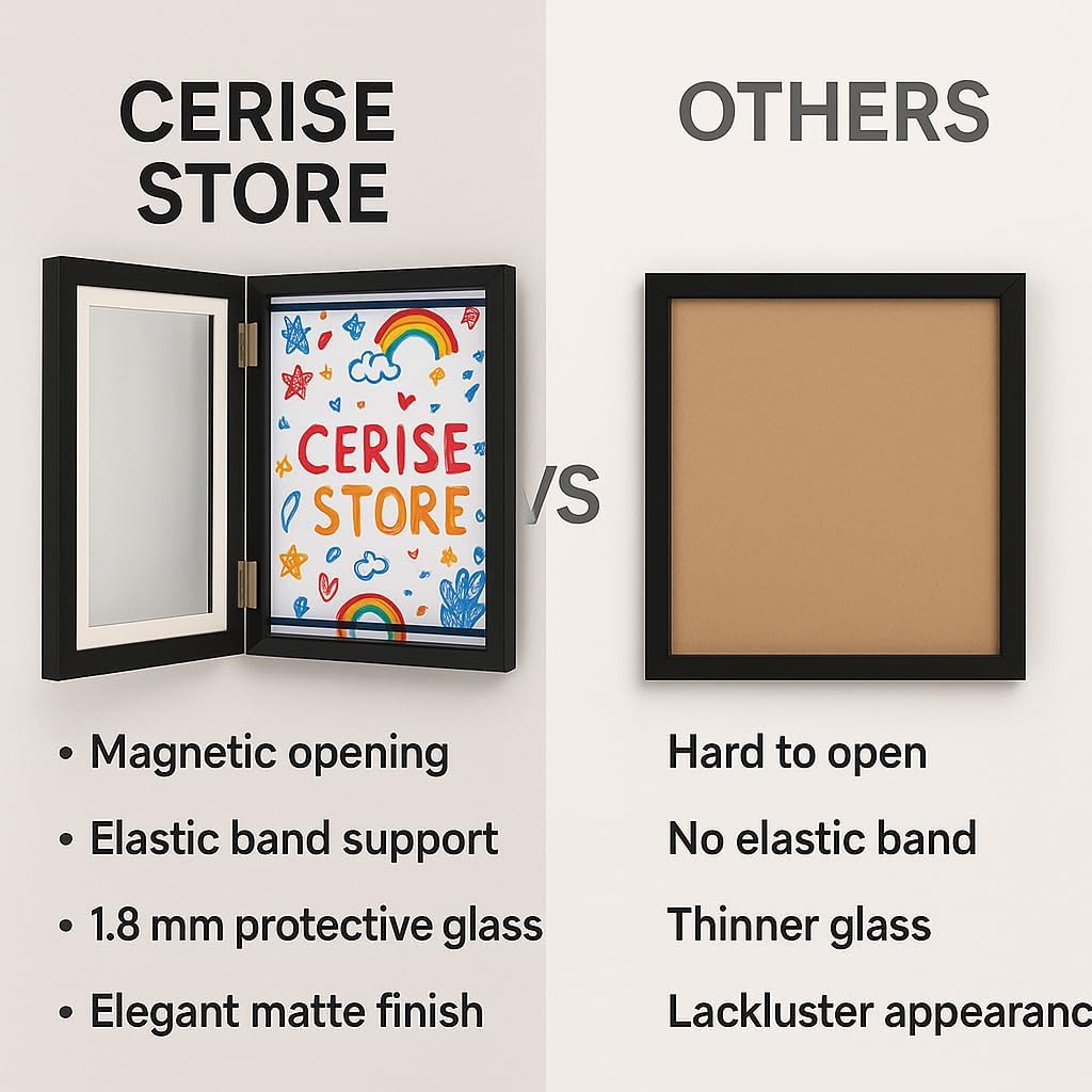 Black MDF photo frame with magnetic opening – 23.6×32 cm