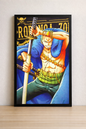 Tableau One Piece Zoro Action Pop Art - Cadre Noir 40x60