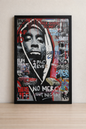 Tableau Tupac 2Pac Pop Art - Thug Life 4Ever - Cadre Noir 40x60