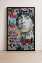 Tableau Eminem Pop Art - Art of Rap Detroit - Cadre Noir 40x60