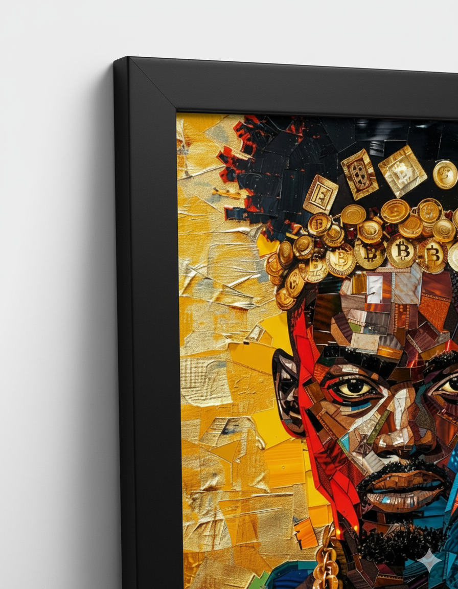 Tableau "Monarque Numérique" par @MMARC - Édition Limitée Street Art (200 Exemplaires) avec Hologram Genius et QR Code d'Authenticité Monarque