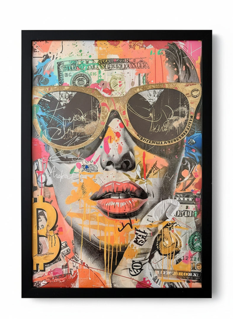 Spectre Urbain – tableau street art MMARC 40x60, édition numérotée, cadre noir inclus
