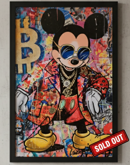 SOLD OUT - Tableau "UGMM" Urban Gangsta Mickey Mouse par @MMARC - Édition Limitée Street Art